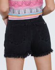 Insane Gene Crossover Denim Mom Shorts