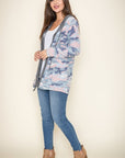 Camo Cardigan with Hoodie