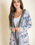 Camo Cardigan with Hoodie