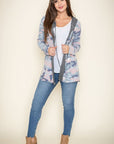 Camo Cardigan with Hoodie