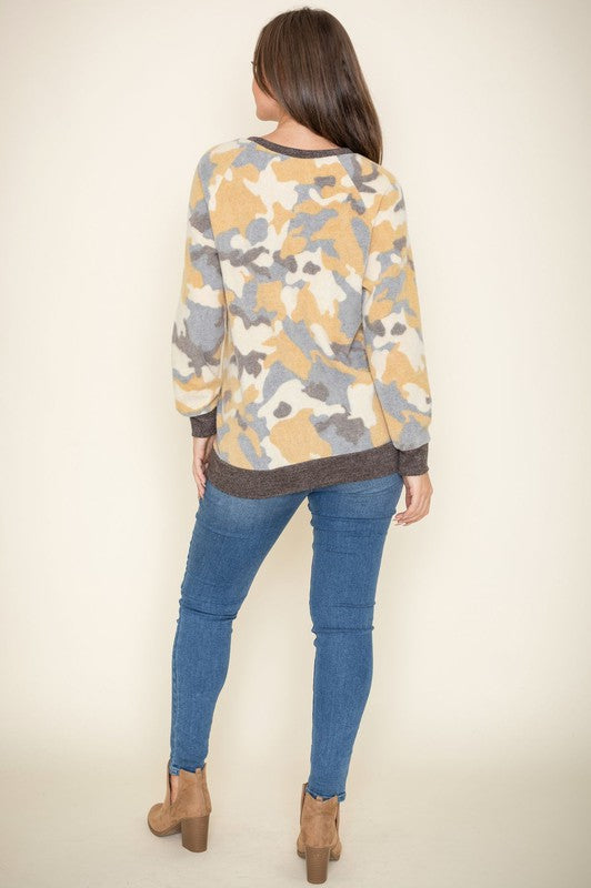 Plus Camo Crew Neck Tunic