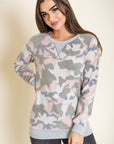 Plus Camo Crew Neck Tunic