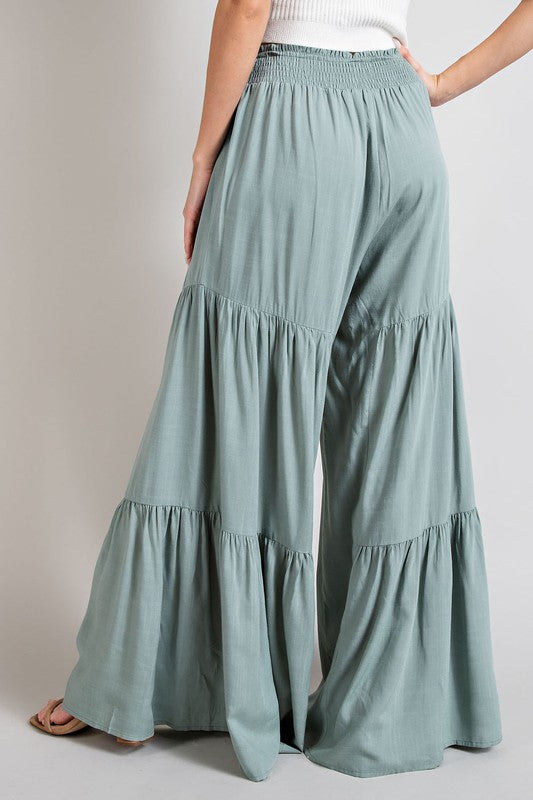 Tiered Wide Leg Pants - Online Only