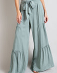 Tiered Wide Leg Pants - Online Only