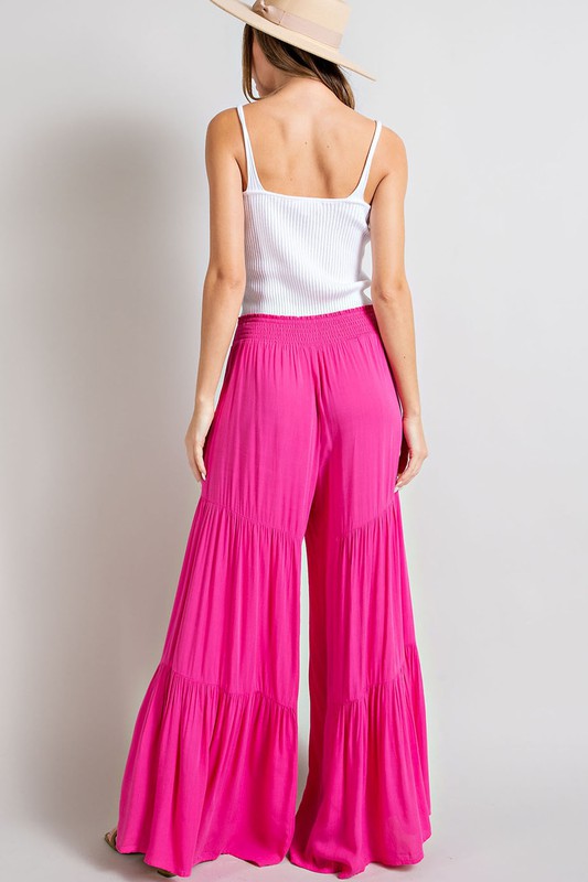 Tiered Wide Leg Pants - Online Only