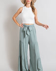 Tiered Wide Leg Pants - Online Only