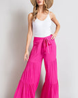 Tiered Wide Leg Pants - Online Only