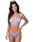 Solid Cute Bandeau Bikini Set