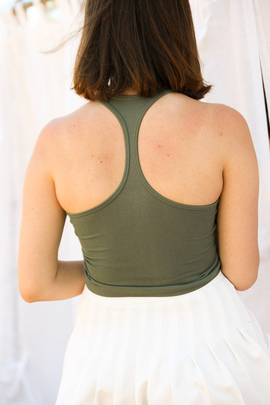 Leto Accessories High Neck Racerback Brami Top