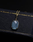 9K Solid Gold Aquamarine Pendant