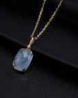 9K Solid Gold Aquamarine Pendant