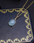 9K Solid Gold Aquamarine Pendant