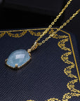 9K Solid Gold Aquamarine Pendant