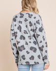 BOMBOM Leopard Drop Shoulder T-Shirt