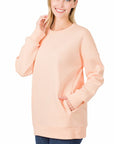 Zenana Long Sleeve Round Neck Sweatshirt - Online Only