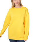 Zenana Long Sleeve Round Neck Sweatshirt - My Pampered Life Seattle