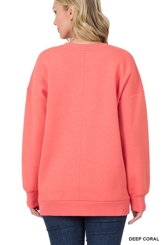 Zenana Long Sleeve Round Neck Sweatshirt