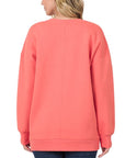 Zenana Long Sleeve Round Neck Sweatshirt - Online Only