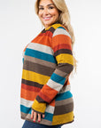 PLUS Stripe Elbow Patch Cardigan