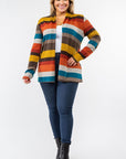 PLUS Stripe Elbow Patch Cardigan