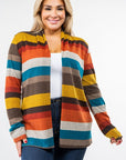 PLUS Stripe Elbow Patch Cardigan