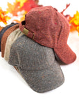 Breezy Tweed Ball Cap Fall Fashion Autumn Hat