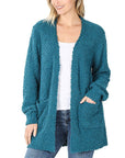 Zenana Puff Sleeve Popcorn Cardigan - Online Only