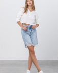 Insane Gene Take No Slit Distressed Denim Bermuda Shorts