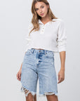 Insane Gene Take No Slit Distressed Denim Bermuda Shorts