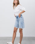 Insane Gene Take No Slit Distressed Denim Bermuda Shorts