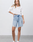 Insane Gene Take No Slit Distressed Denim Bermuda Shorts