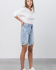 Insane Gene Take No Slit Distressed Denim Bermuda Shorts