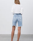 Insane Gene Take No Slit Distressed Denim Bermuda Shorts