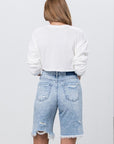 Insane Gene Take No Slit Distressed Denim Bermuda Shorts