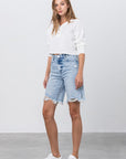 Insane Gene Take No Slit Distressed Denim Bermuda Shorts