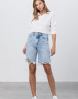 Insane Gene Take No Slit Distressed Denim Bermuda Shorts