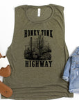 Honky Tonk Highway Print Muscle Tank