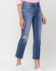 VERVET by Flying Monkey Mid-Rise Straight Crop Jeans