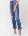 VERVET by Flying Monkey Mid-Rise Straight Crop Jeans