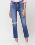 VERVET by Flying Monkey Mid-Rise Straight Crop Jeans