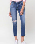 VERVET by Flying Monkey Mid-Rise Straight Crop Jeans