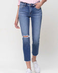 VERVET by Flying Monkey Mid-Rise Straight Crop Jeans