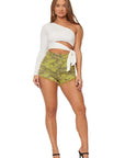 GJG Denim Camo Denim Short Lime