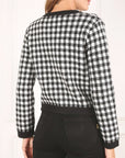 Lilou Black Check Knitted Jacket