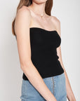 Emory Park Fuzzy Sweater Tube Top