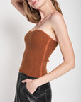 Emory Park Fuzzy Sweater Tube Top