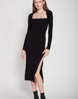 Emory Park Square Neck Midi Dress with Slit