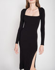 Emory Park Square Neck Midi Dress with Slit