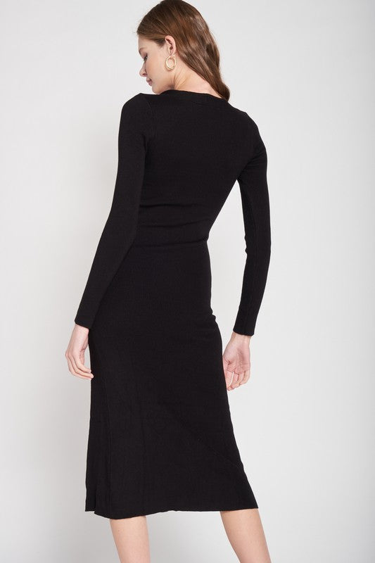 Emory Park Square Neck Midi Dress with Slit