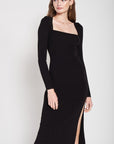 Emory Park Square Neck Midi Dress with Slit